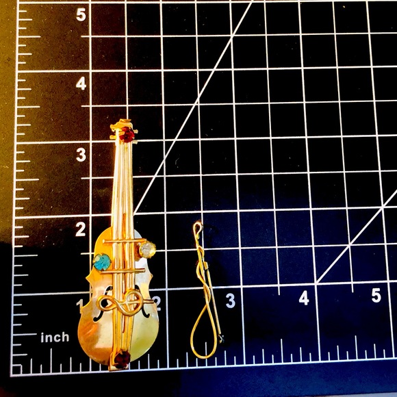 Vintage Guitar Violin Note Brooch Lot - Picture 3 of 10